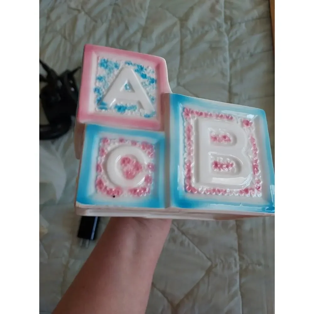 Parma Baby Block with Letters Planter Musical Japan Ceramic VINTAGE GUC